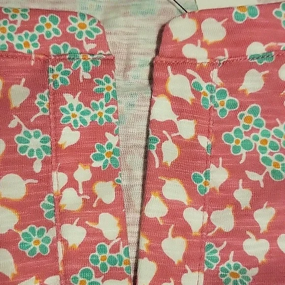 Talbot's Split Neck Floral Print Tee Shirt - Picture 7 of 7